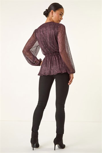 Petite Shimmer Twist Stretch Top 19424972