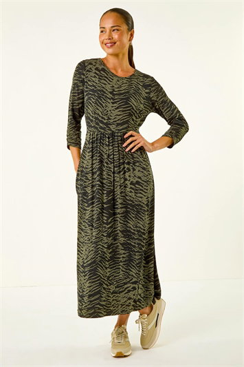 Petite Abstract Animal Pocket Dress 14826940