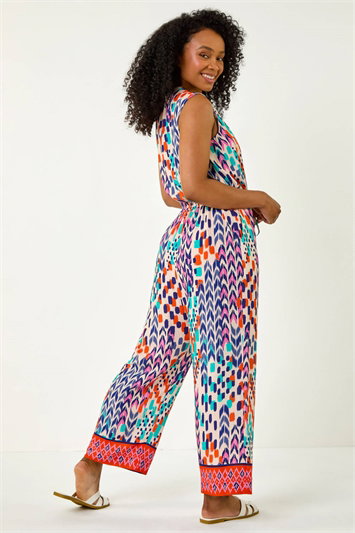 Petite Aztec Border Print Jumpsuit 14574009