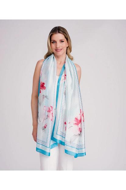 Multi Libbie - Floral Satin Silk Scarf