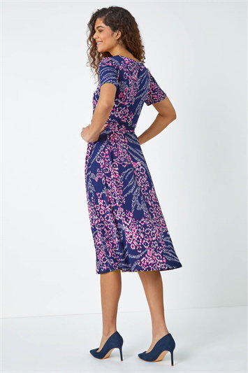 Textured Animal Print Stretch Dress 14482972