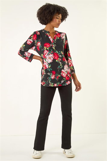 Floral Print Stretch Shirt 19427178