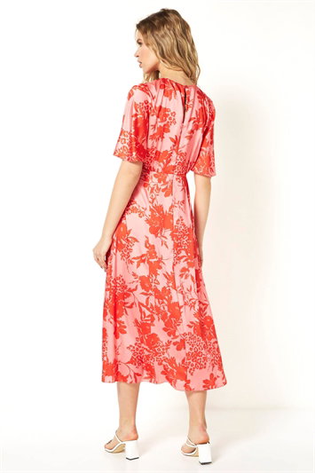 Floral Print Oriental Midi Dress 14090072