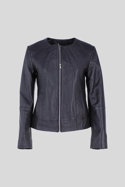 Black 'Aliona' Real Leather Fashion Jacket Women Coat