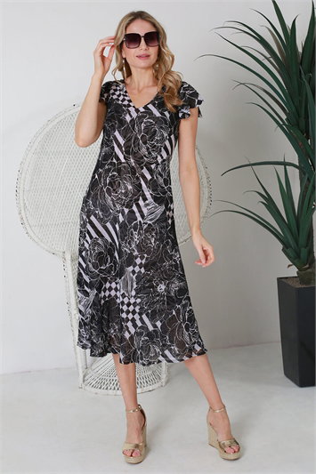 Julianna Printed Reversible Dress g9230blk