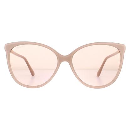 Pink Cat Eye Nude Glitter Gold Mirror Sunglasses