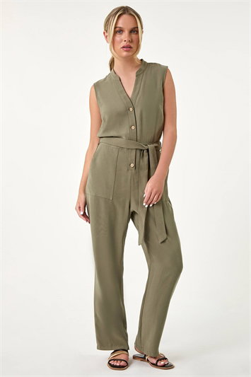 Petite Button Detail Pocket Jumpsuit 14531240