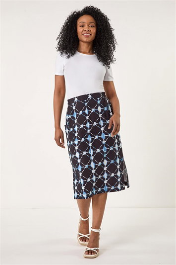 Petite Geometric Midi Skirt 17060260