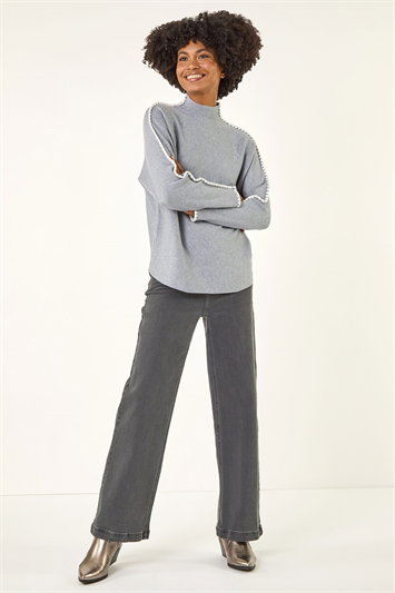 Hotfix Blanket Stitch Knit Jumper 16175825