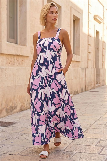 Floral Strappy Maxi Dress 14728960