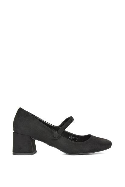 Black 'Leneka' Mary Jane Low Block Heel Court Shoes