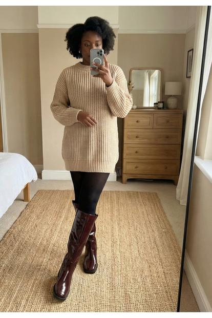 Verira Patent Knee High Block Heel Boots M000016509