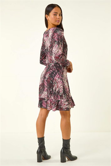 Petite Abstract Wrap Stretch Dress 14897195