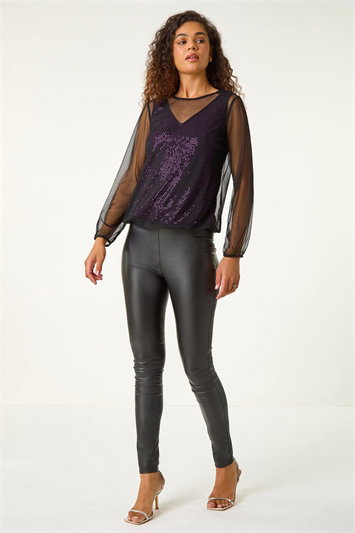 Mesh Overlay Sparkle Top 19348176