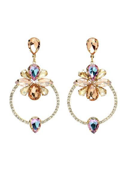 Green Diva Collection Delicate Floral Drop Earrings