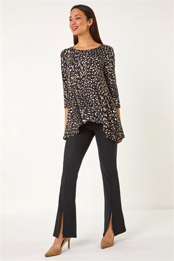 Speckled Print Asymmetric Tunic 19374689