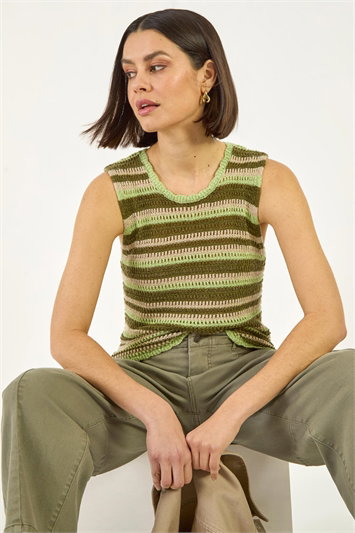 Shimmer Stripe Knit Vest 16336234