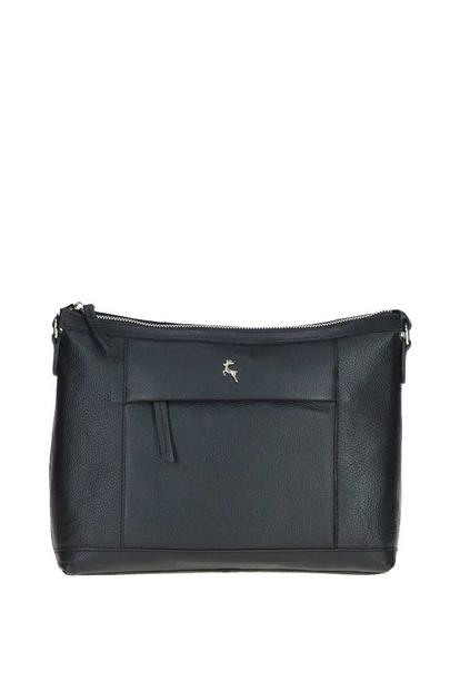 Black 'Windsor' Real Leather Shoulder Bag