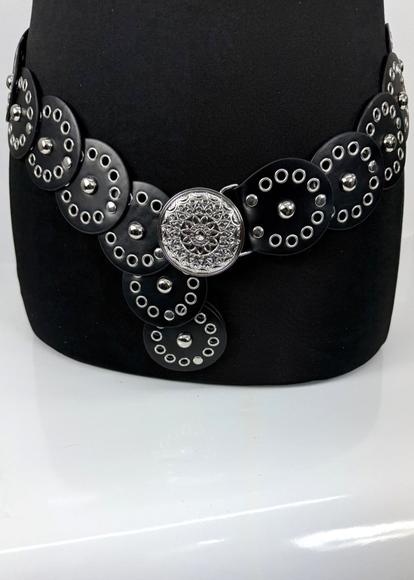 Black Wide Eyelet Disc Belt
