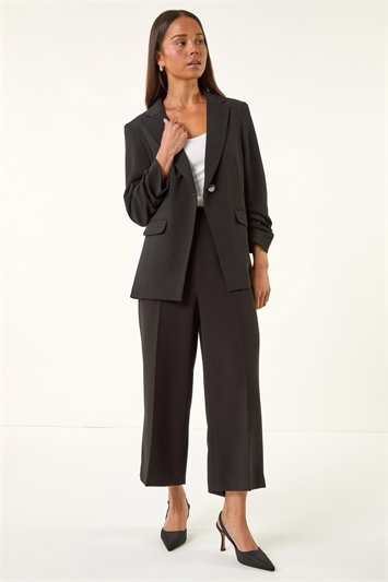 Petite Ruched Buttoned Blazer 15040908