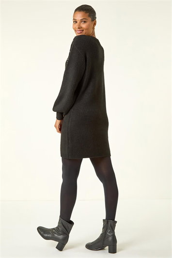 Embellished Faux Pearl Knit Dress 14781308