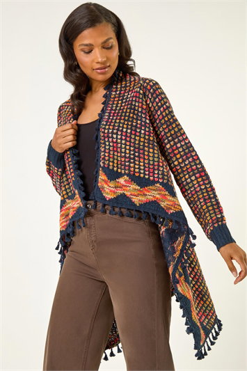 Blue Ombre Tassle Cardigan