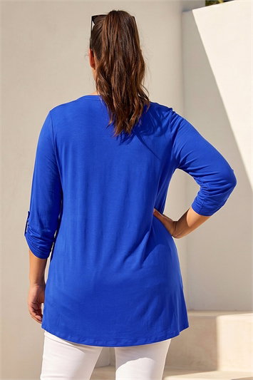 Curve Buttoned Stretch Top 19401280