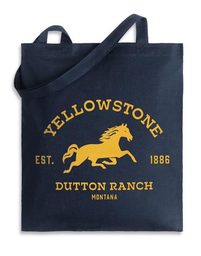 Blue Yellowstone Horse Ranch Tote Bag