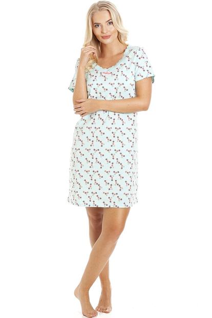 Pink Ditsy Floral Print Cotton Nightshirt