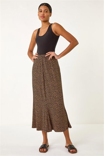 Spot Print Midi Skirt 17059108