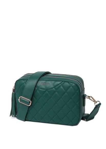 Green Quilted Cross Body Camera Bag