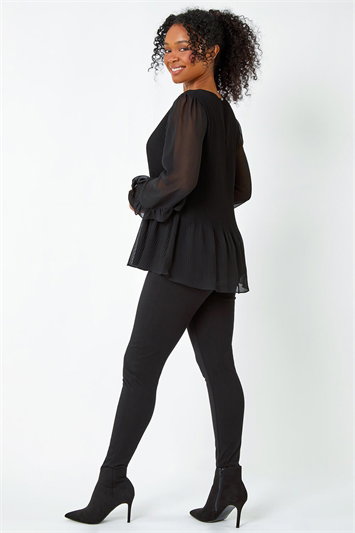 Petite Pleated Frill Detail Top 20143408