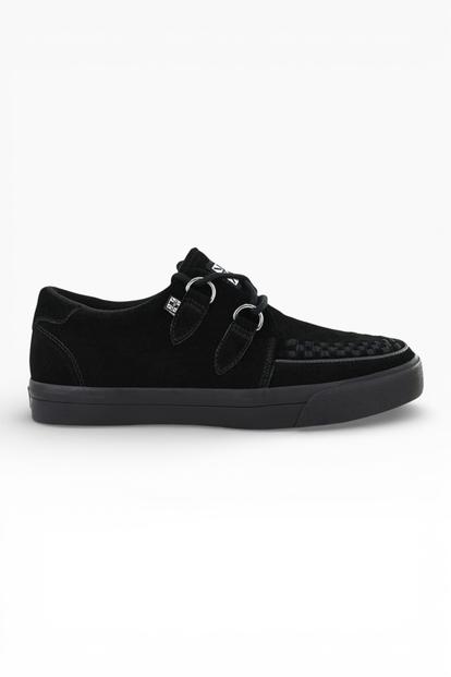 Black Pointed Creeper Sneaker Suede Shoes