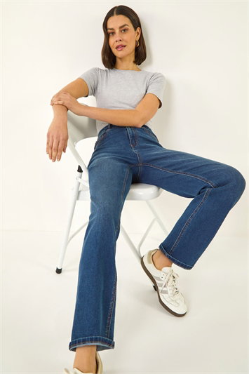 Purple Straight Leg Stretch Jean