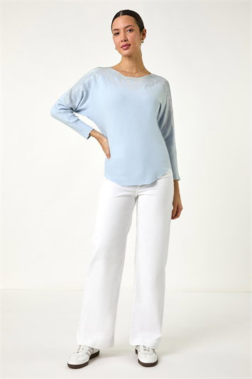 Embellished Neck Knit Jumper 16205645