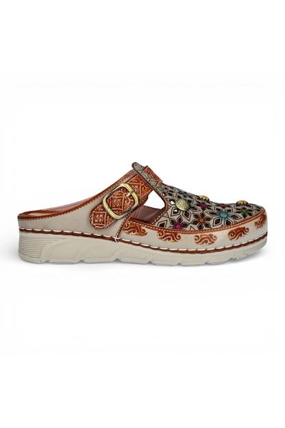 Cream Womens Cushioned Wedge Sandals-Dorry-01