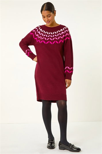 Chevron Print Knit Dress 14462395