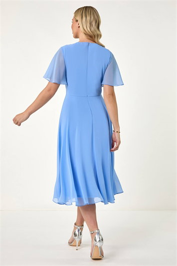 Petite Trim Neck Short Sleeve Dress 14682009