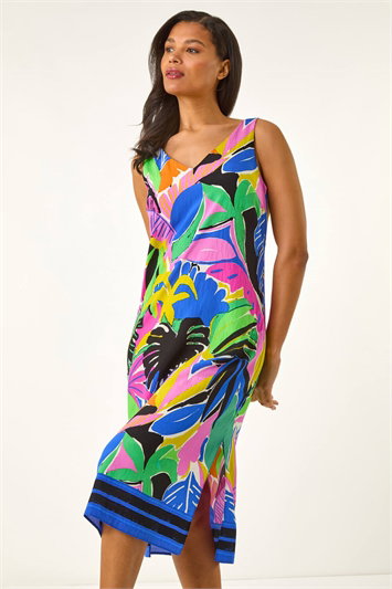 Tropical Print Midi Dress 14670258