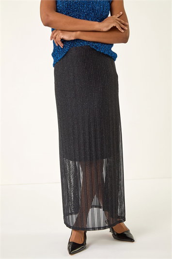 Black Shimmer Overlay Skirt