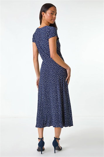 Petite Polka Dot Crinkle Midi Dress 14667560