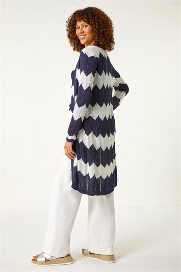 Chevron Stripe Longline Cardigan 16110660
