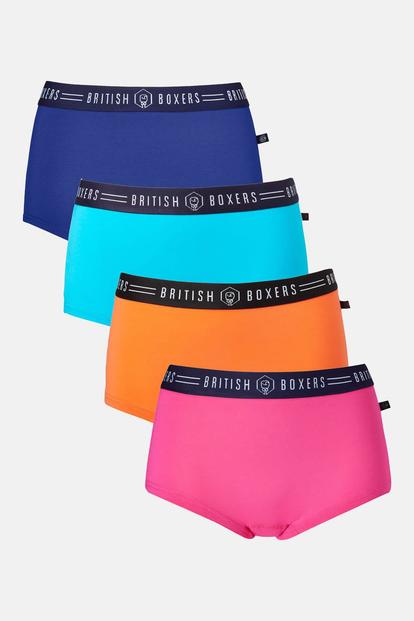 Multi Pack Of Four "Lucky Dip" Cotton Hipster Boxer Briefs