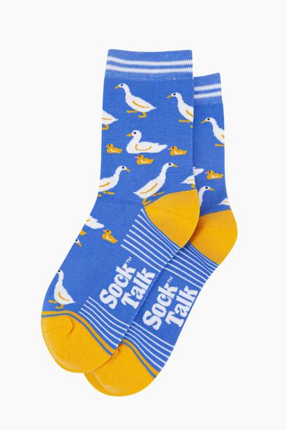 Geese & Goslings Bamboo Socks in Blue M000035362