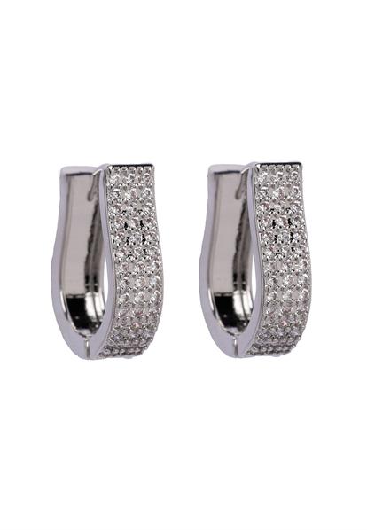 Metallic Radiant Rectangle Hoop Earrings