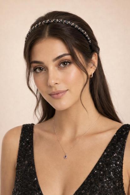 Blue Two Tone Crystal Headband