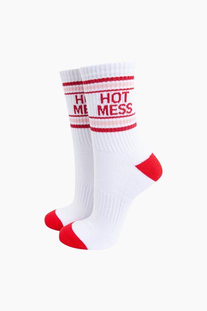 White Hot Mess Novelty Cotton Sports Socks
