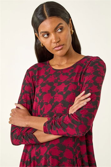 Red Printed Tunic Top