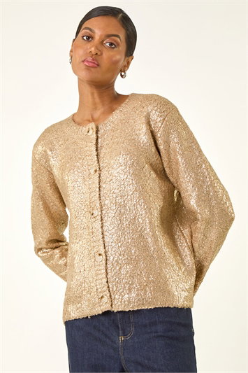 Metallic Metallic Knit Cardigan