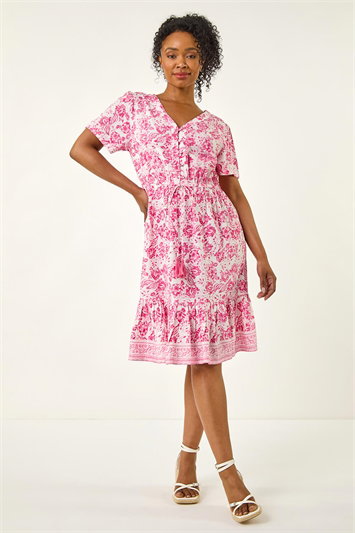 Petite Floral Print Tiered Dress 14669272